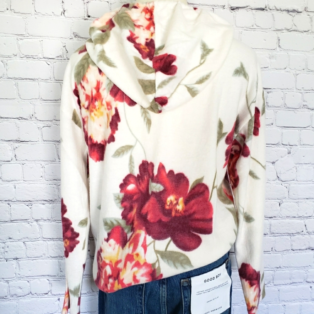 EXCLUSIVE ONE Long Sleeve Super Soft Cozy Fleece Floral Hoodie--NEW--L - Picture 5 of 14